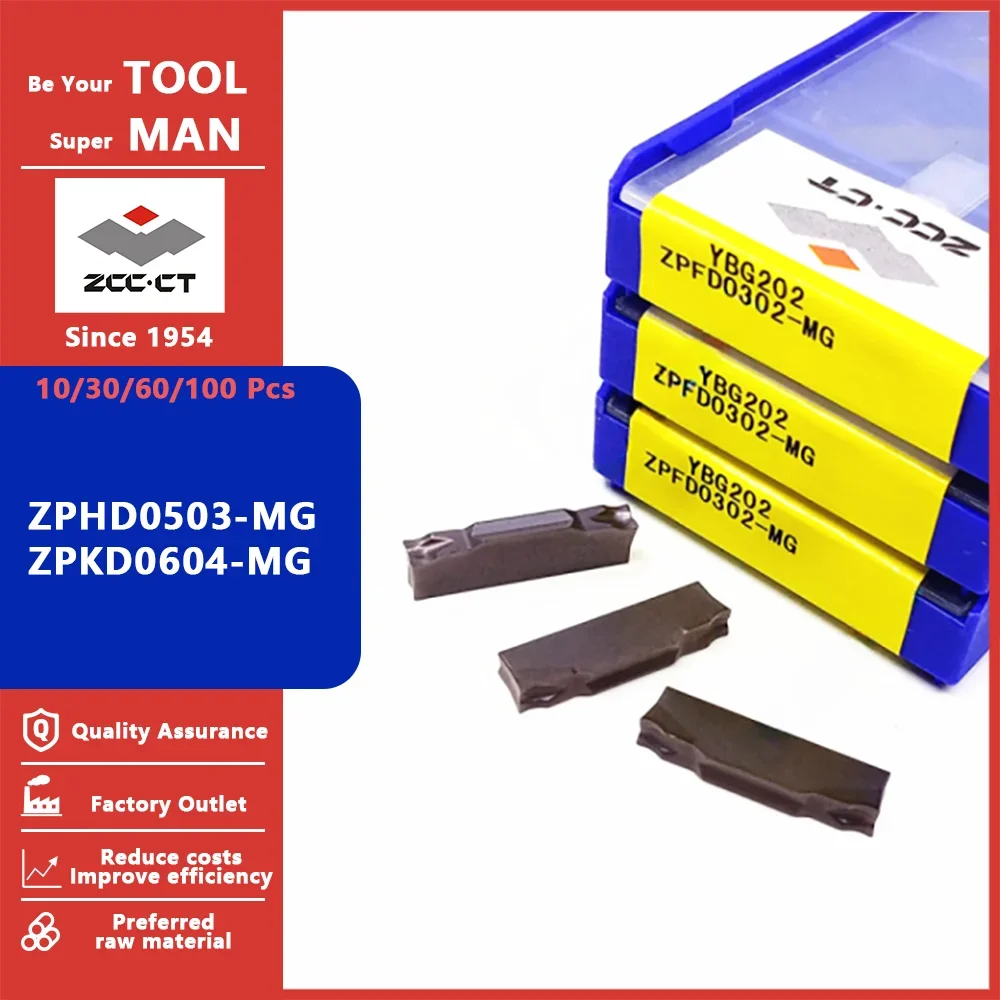 

ZCC.CT оригинальные ZPHD0503-MG ZPKD0604-MG твердосплавные вставки для отрезки канавок ZPHD0503 ZPKD0604 MG лезвия для токарных станков с ЧПУ