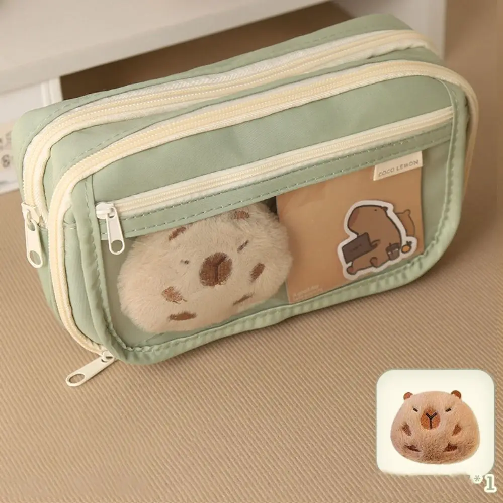 

Multifunctional Oxford fabric Pen Bag Zipper Capybara Pencil Case Stationery Pencil Box Gift