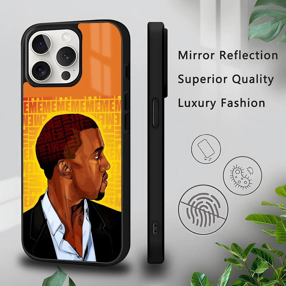 K-Kanye West Yee Phone Case  for iPhone 16 15 14 13 Pro Max 11 Mini Alex Mirror For Magsafe Wireless Charging Cover