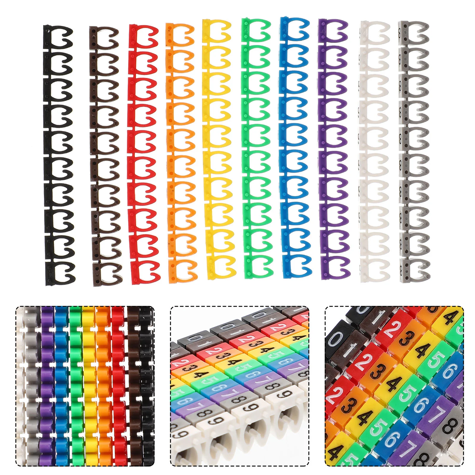 Multicolor Cable Labelss Number Tube Wire Identifier Sticker for Printer