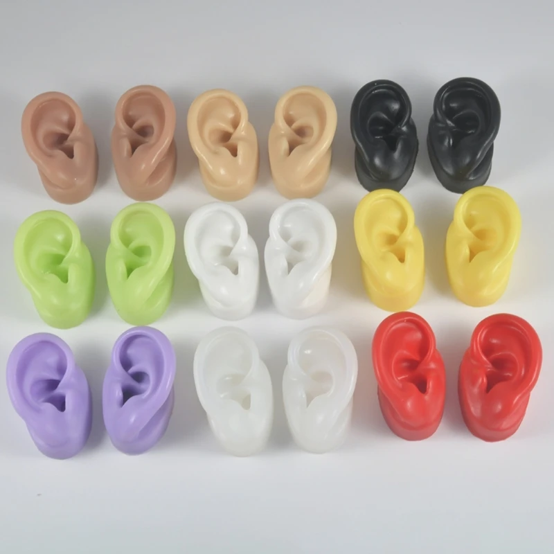 Realistic Soft Silicone Ear Model Practical Ear Studs Display Props Realistic Left and Right Human Ear Mannequin