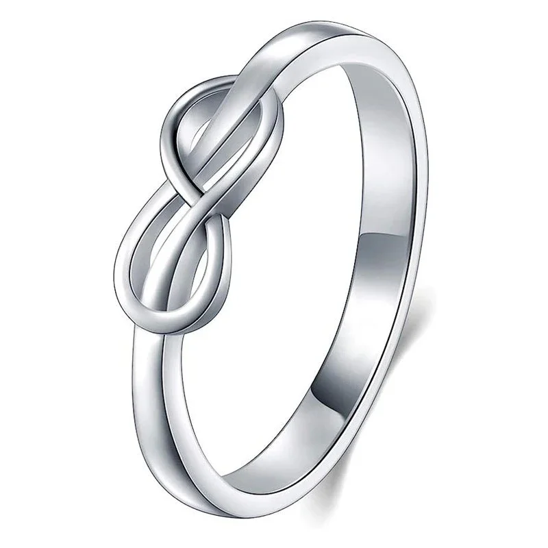 2024 Infinity Figure Eight Shape Finger Rings for Women Minimalist Low-key Wedding Band Accessories Hot Fashion Jewelry Bulk