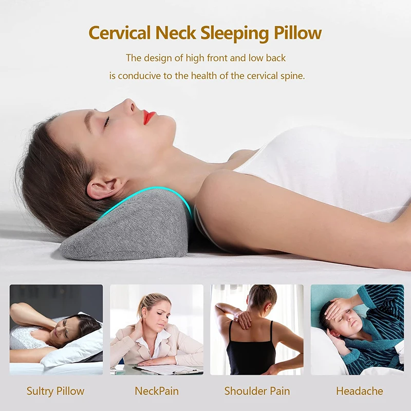 Cervical Pillow Memory Foam Contour Bed For Side Sleeper Ergonomic Orthopedic Sleeping Neck Support