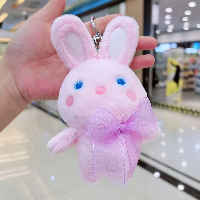 Lolita Rabbit Plush Pendant Lovely White Doll Key Chain Backpack Gift Girl Cute Keychain