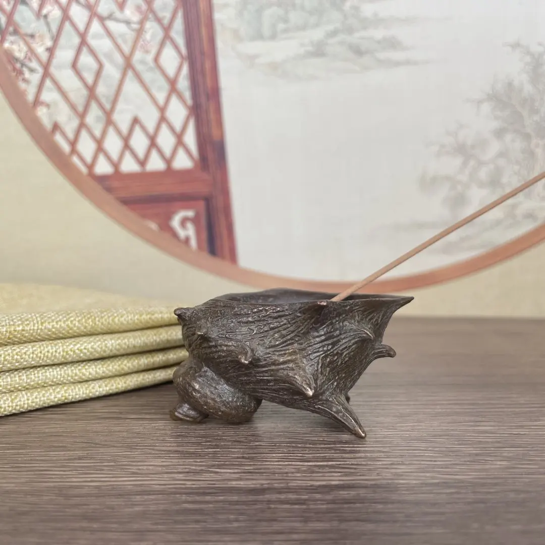 

Copper conch wire incense plug ornament, fine workmanship, home desktop creative incense plug ornament