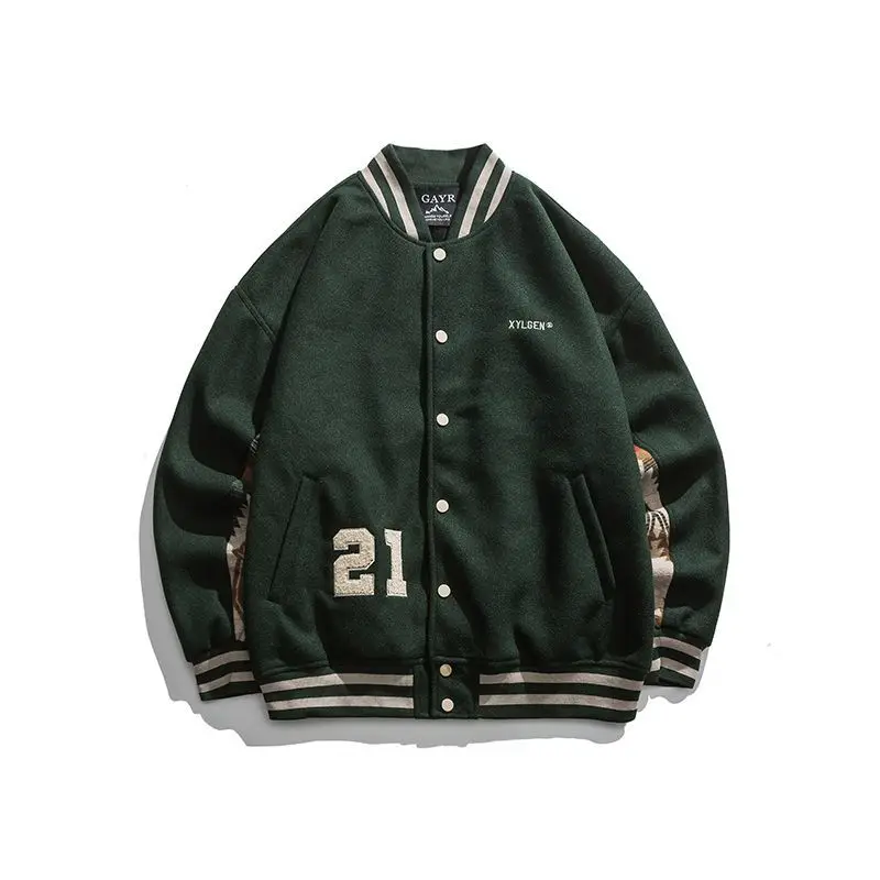 

America Retro Baseball Jacket Men Embroidered Bomber Jacket Women Youth Campus Spring Autumn Varsity Jackets Men Clothes