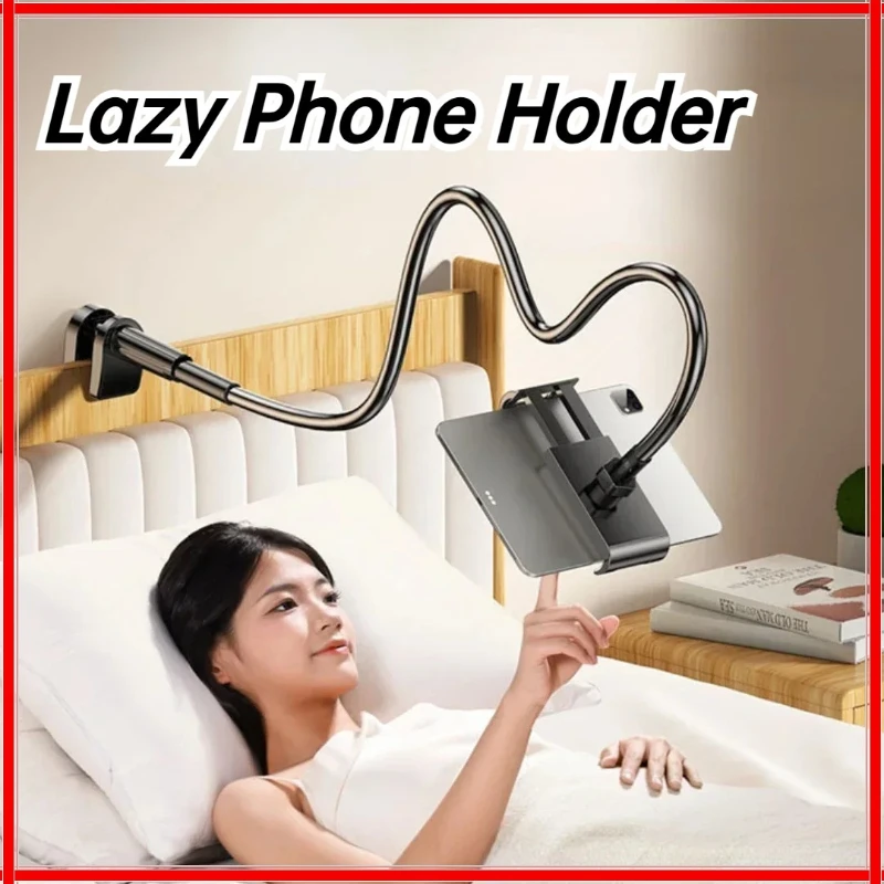 

Universal 360-Degree Rotating Tablet Phone Holder with Adjustable Spiral Base, Flexible Stand for Desktop and Bed Use