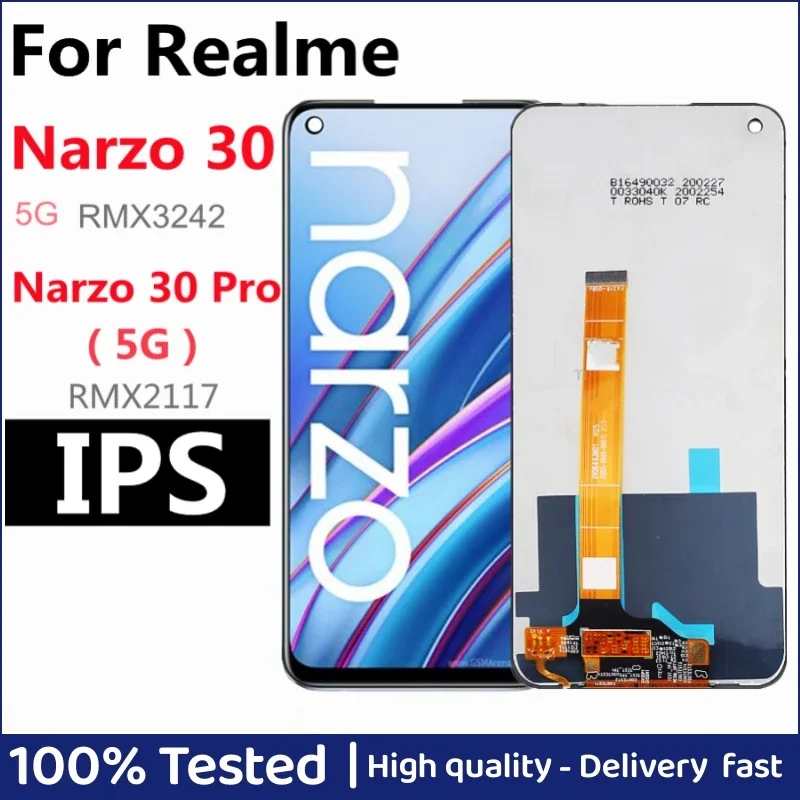 

6.5" For Realme Narzo 30 5G LCD RMX3242 Display Touch Screen For Realme Narzo 30 Pro 5G Display RMX2117 LCD Screen