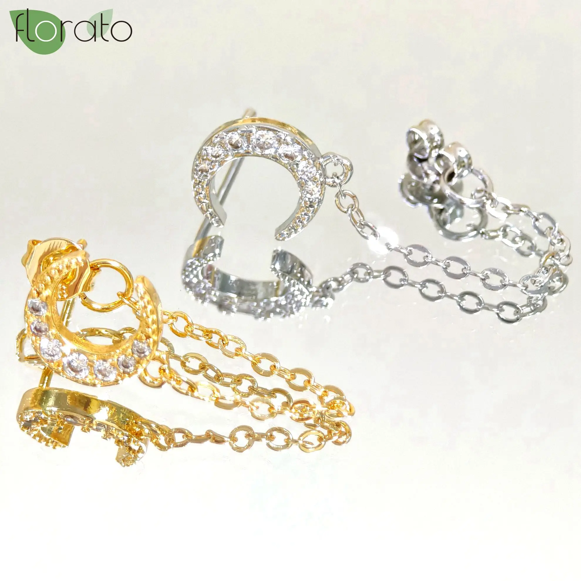 

Серьги-подвески из стерлингового серебра 925 пробы с иглой и короткой цепочкой, серьги-гвоздики золотого цвета со звездой/луной для женщин, модные ювелирные изделия, оптовая продажа