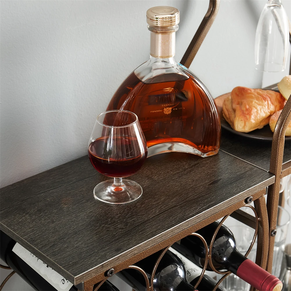 رف النبيذ الأرضي رف خباز النبيذ 5 طبقات مع حامل زجاجي وتخزين النبيذ حامل زجاجة النبيذ الصغيرة مع رف النبيذ 11 زجاجة