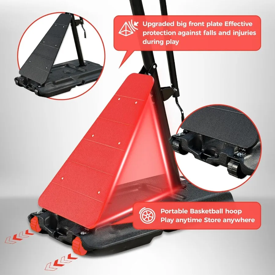 Basketball Hoop OutdoorAdjustable Portable Basketbal Goal System with 5.310ft Height Stepless Regulation