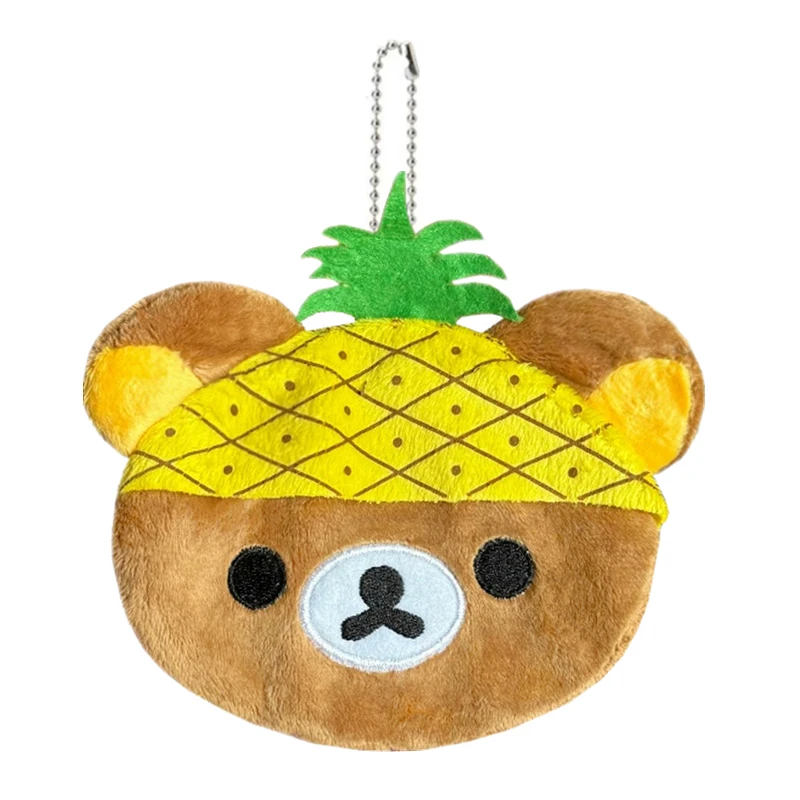 

Rilakkuma ананас плюшевый кошелек для монет кошелек голова медведя Kawaii милая сумка брелок чехол для монет