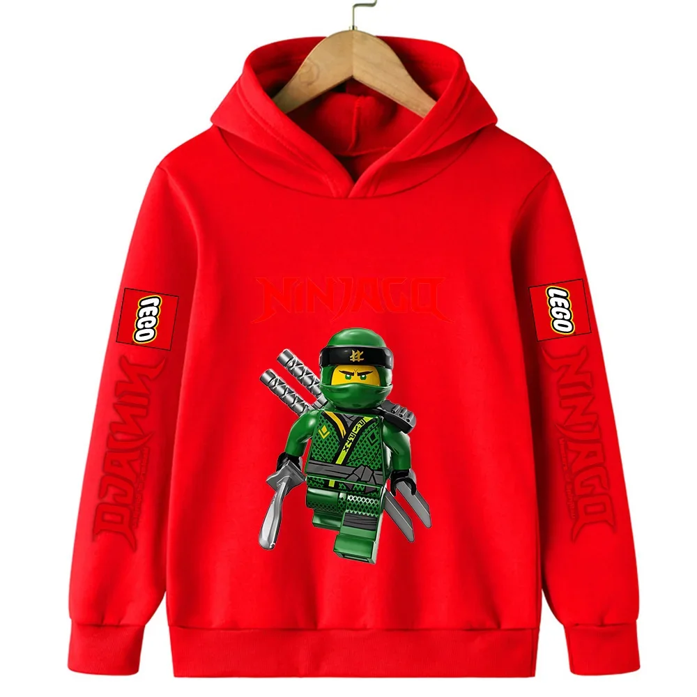 Cartoon Games Hoodies Boys Girls Children Ninja Games Printed Cartoon Retro Autumn Fleece Casual Hoodies Simple and Classical