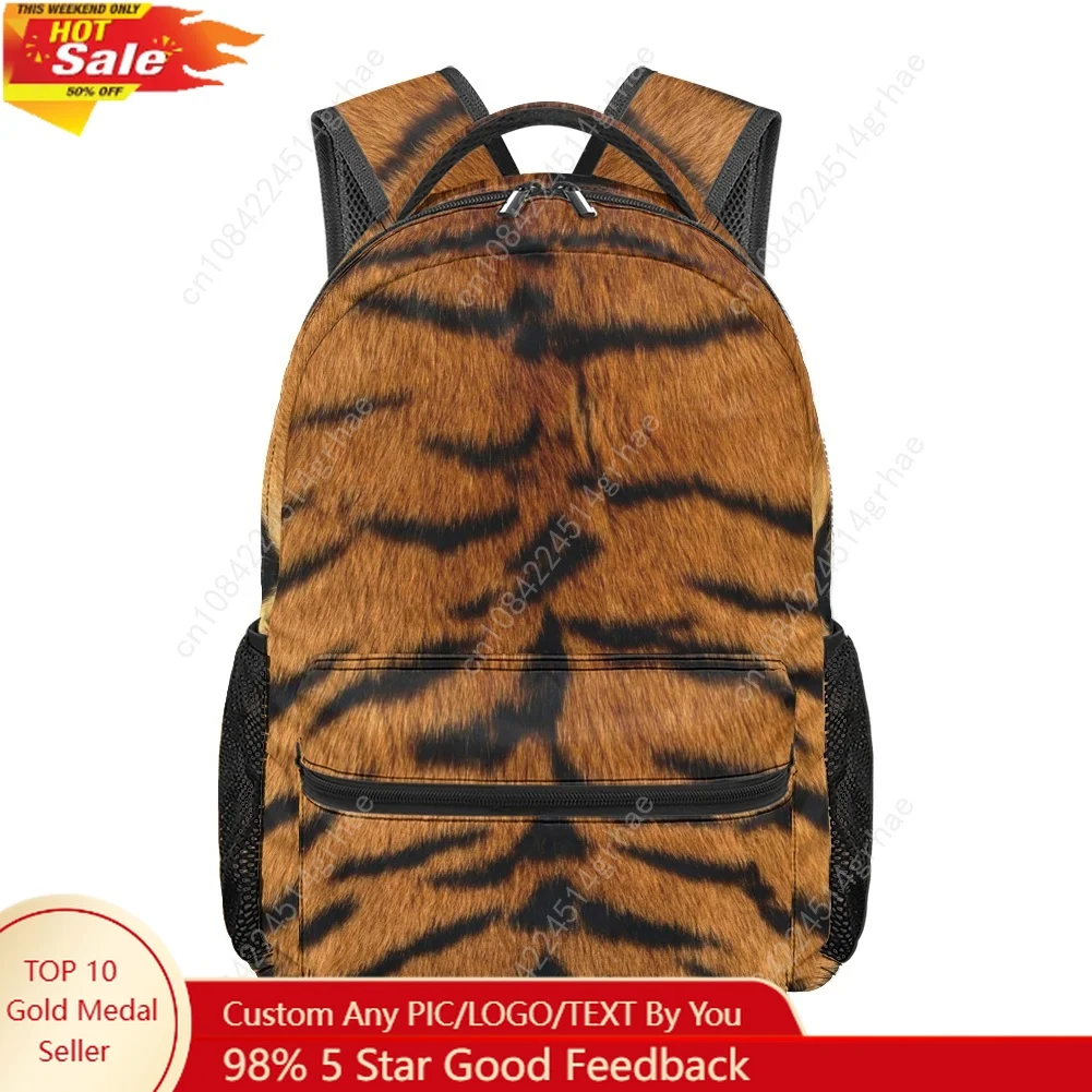 Tiger Printed All-over Print Student Backpack Custom Casual Suitable for Travel and Camping Lightweight, and Easy To Clean