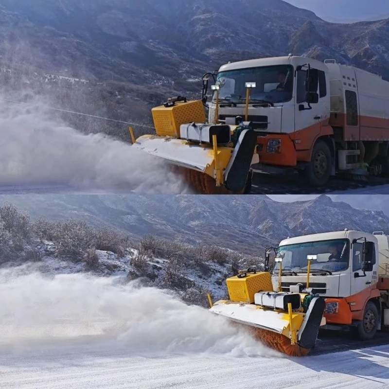 Direct Manufacturer Sells Reinforced Frame Mechanical Drive Vehicle Mounted Snow Broom For Heavy Duty Clearing