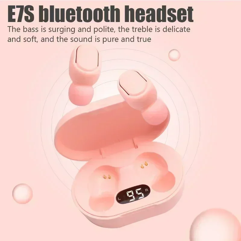 E7S TWS Earphone Bluetooth Headphones With Mic 9D Stereo Hifi Earbuds For IPhone IOS Android Wireless Headset for all phone