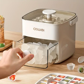 Press Ice Tray Ice Cube Mold Ice-making Box Large Capacity Storage Ice An Ice Maker Food Grade Storage Box Diy Icebox 3