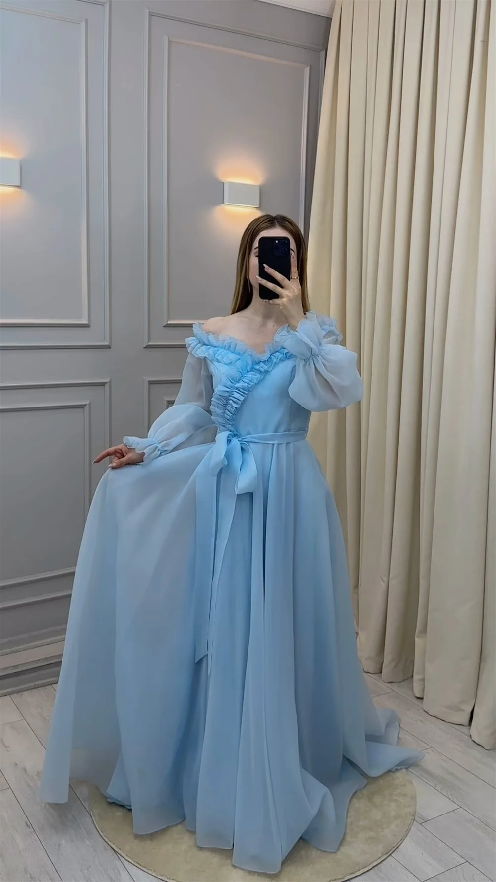 Formal Dress Prom Saudi Arabia Off-the-shoulder Ball Floor Length Skirts Tulle Draped Bows Ribbon Bespoke Occasion Dresses Eveni