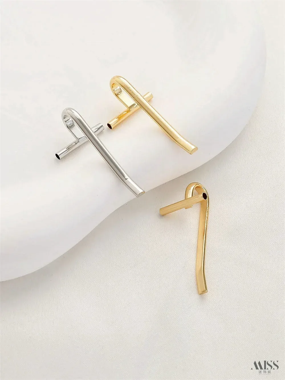 14K Gold Color White Gold Brooch, Hair Adapter, Pony Hook, Hair Fork, Hair Clip DIY Handmade Head Flower Hair Accessories.