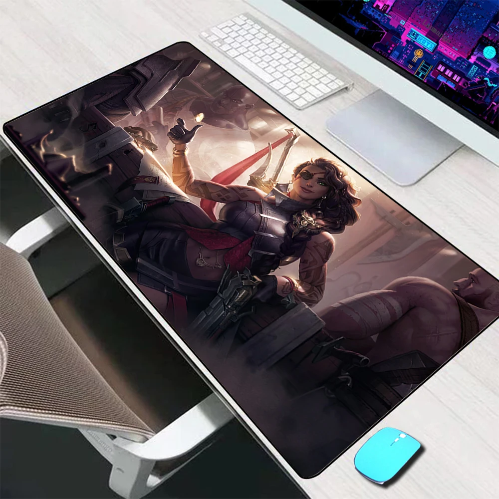 League of Legends Samira Jhin Mouse Pad Large Gaming Accessories Mouse Mat Laptop Keyboard Mat Desk Pad Gamer Computer Mousepad