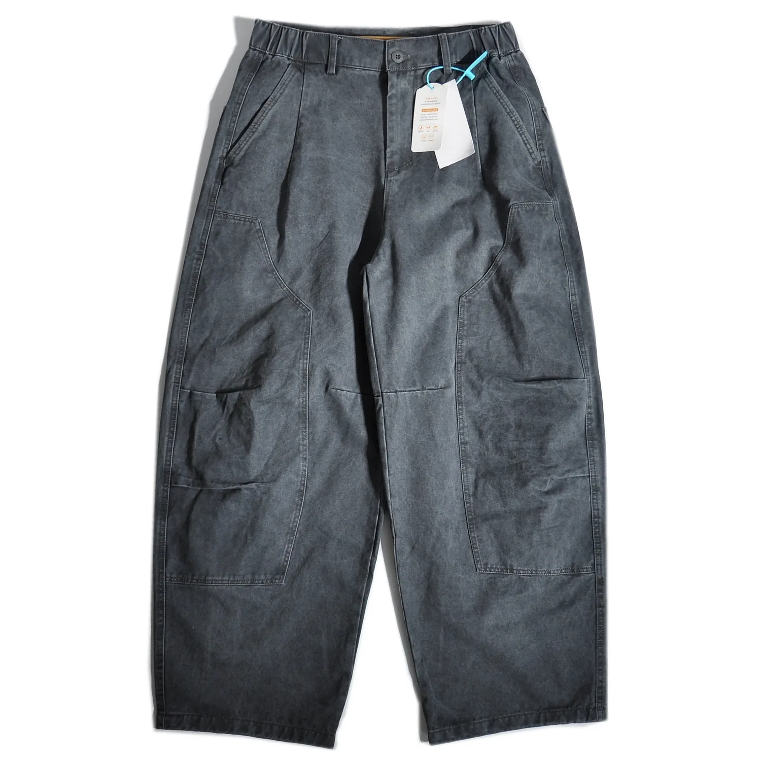 アメリカンレトロ ロギング ワイドレッグパンツ 和風 ルーズ ストレートレッグ カジュアルパンツ メンズ