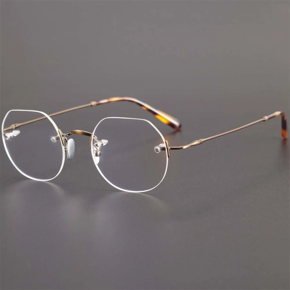 Optical Prescription Glasses Ultra-light Round Frame Myopia Glasses Titanium Anti-blue Radiation Unisex Business Fashion