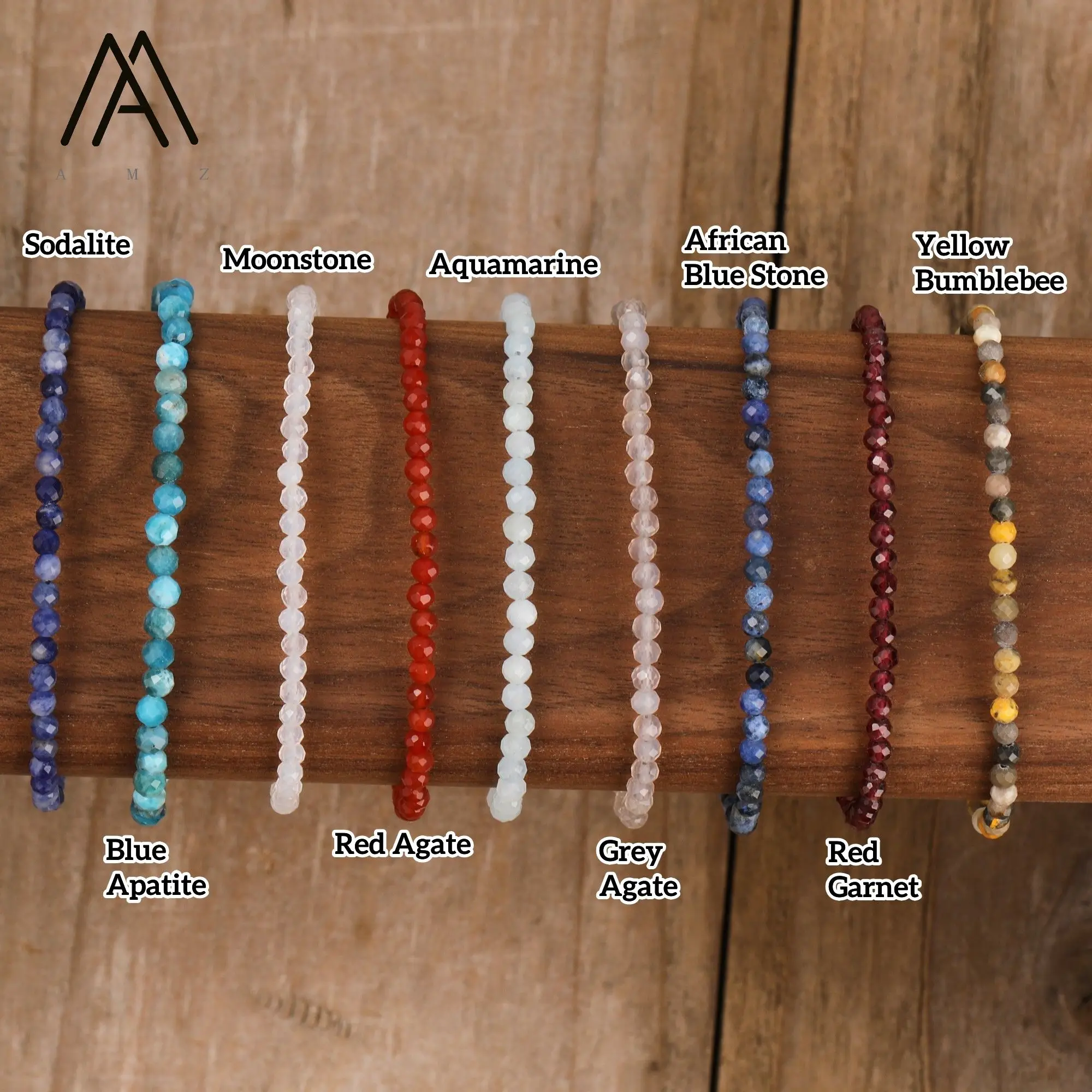 Natural Crystal Bracelets Faceted Gemstone 3mm Tiny Beads Stretch Bracelet Bohemian-Style Multi-Color Bracelets Classic Jewelry