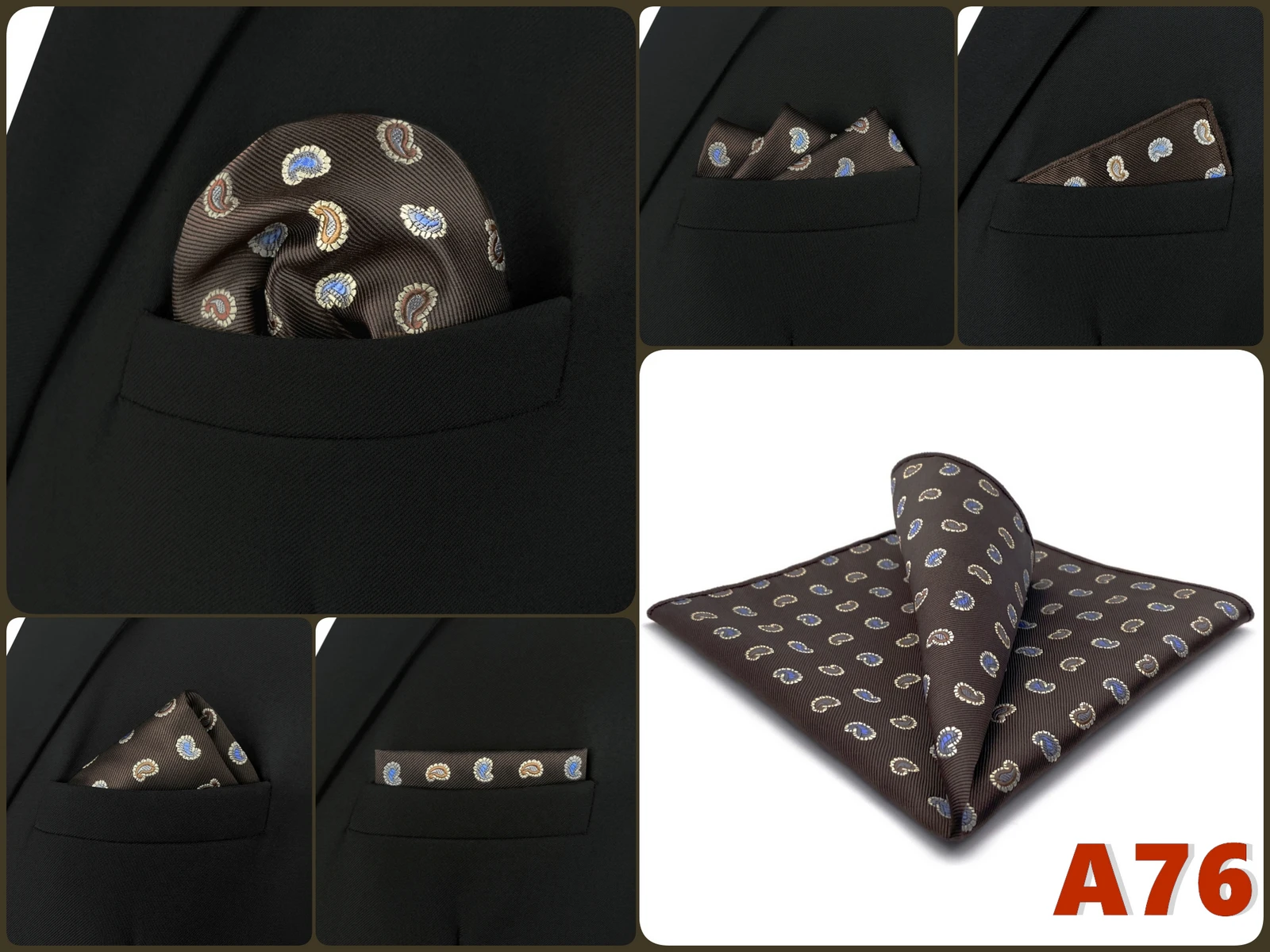 Luxury Mens Pocket Square Handkerchief Multiple Designs Classic Suit Hanky Large Striped Gentlemen Wedding Party Gift for Men