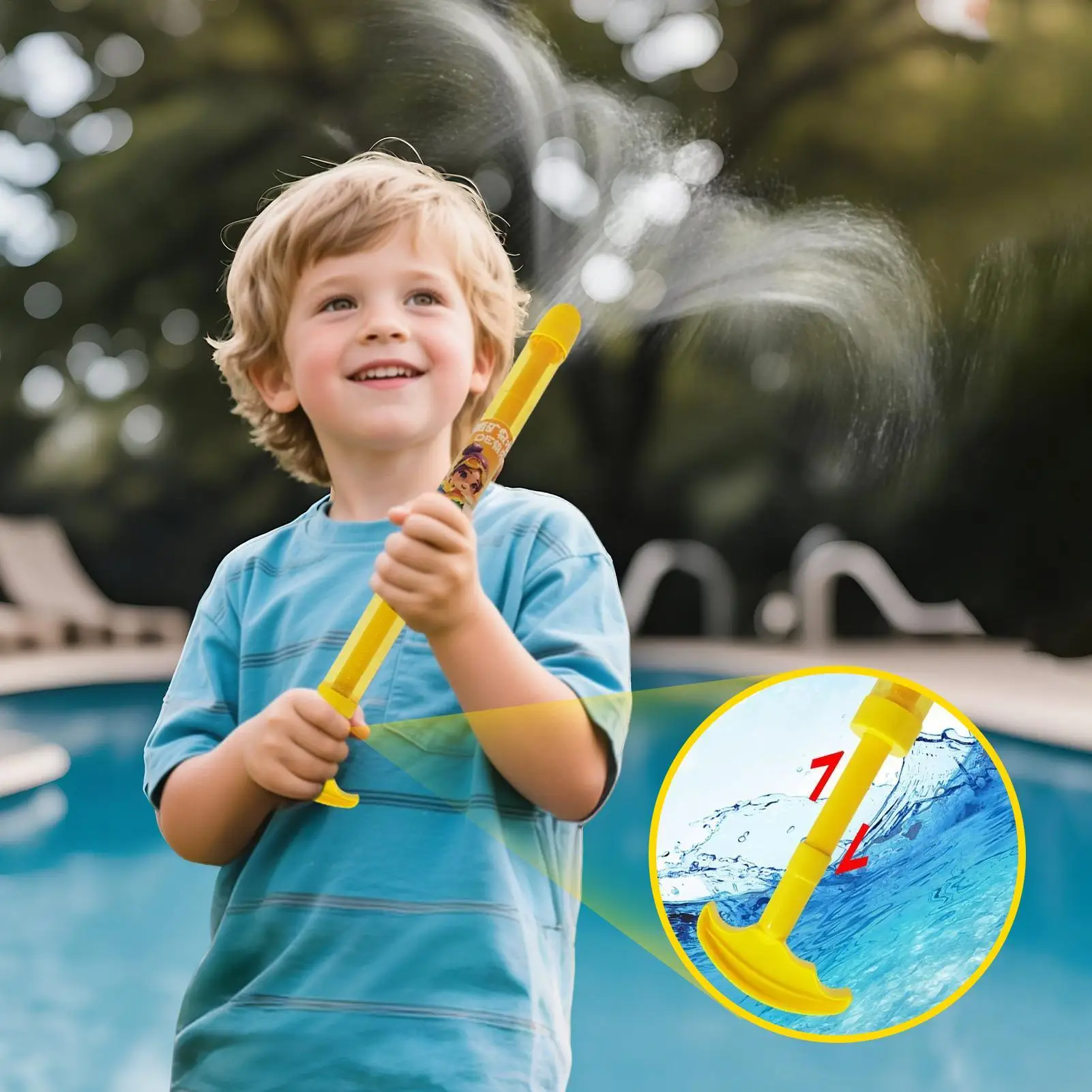 1 st Waternevel Speelgoed Pull-Back Waterpistool Outdoor Splash Games voor Zwembad Gazon Activiteiten Kid Zomer Interactief Strand Cadeau