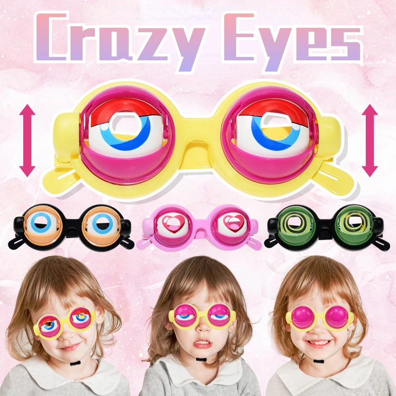 Funny Glasses Party Eyewear Props for Adult Kids Crazy Blink Big Frog Eye Plastic Toy Accessories for Christmas Halloween Gifts