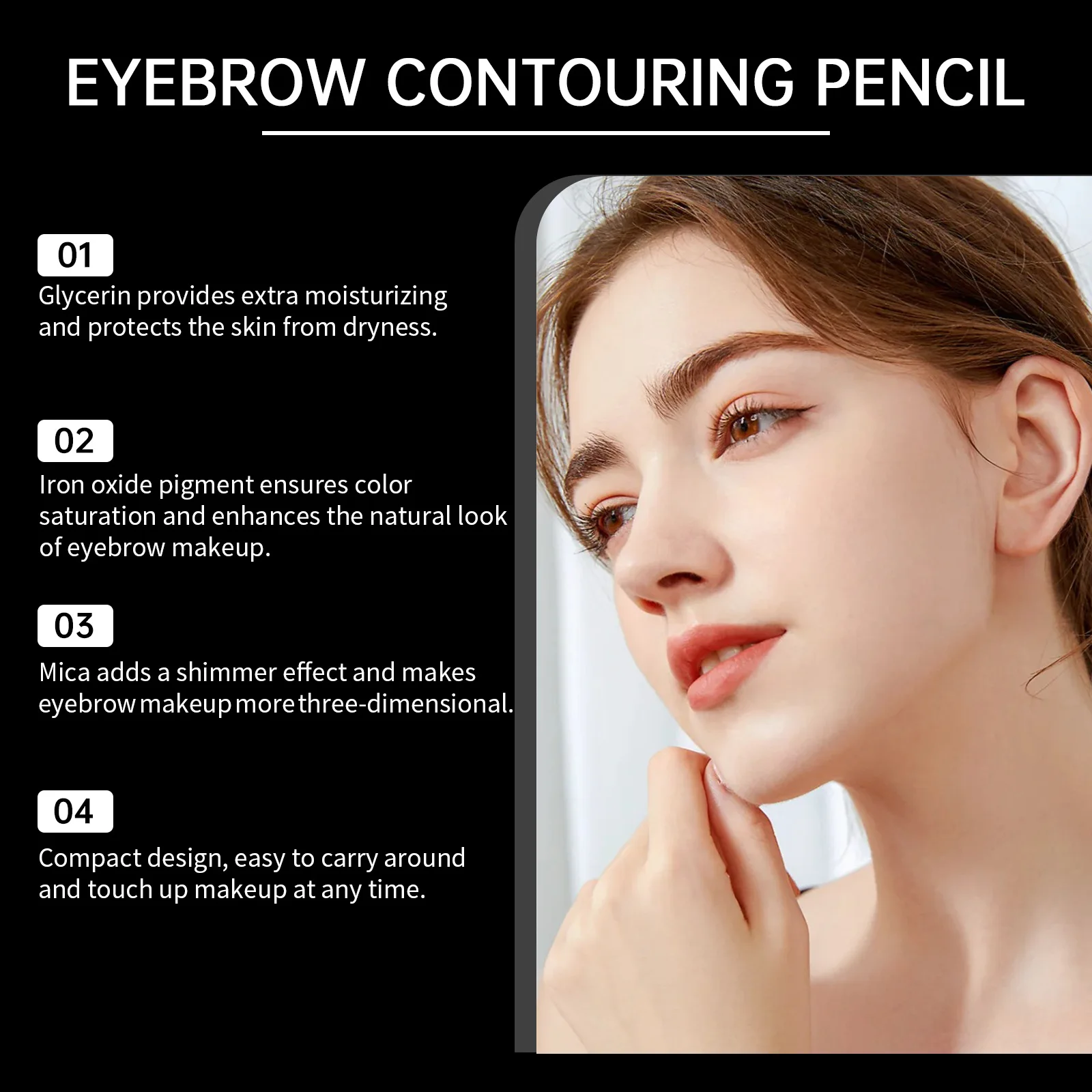 Eelhope Waterdicht Wenkbrauwpotlood Microblading Blijvende Tattoo Natuurlijk Uitziende 4 Split Head Zwart Wenkbrauwpotlood Make-up Producten