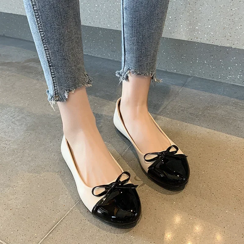 Women\'s Flats Shoes Fashion Ballerina Woman Slip-on Loafers Elegant Bow-knot Flat Shoes Ladies Mother Shoes Zapatos De Mujer