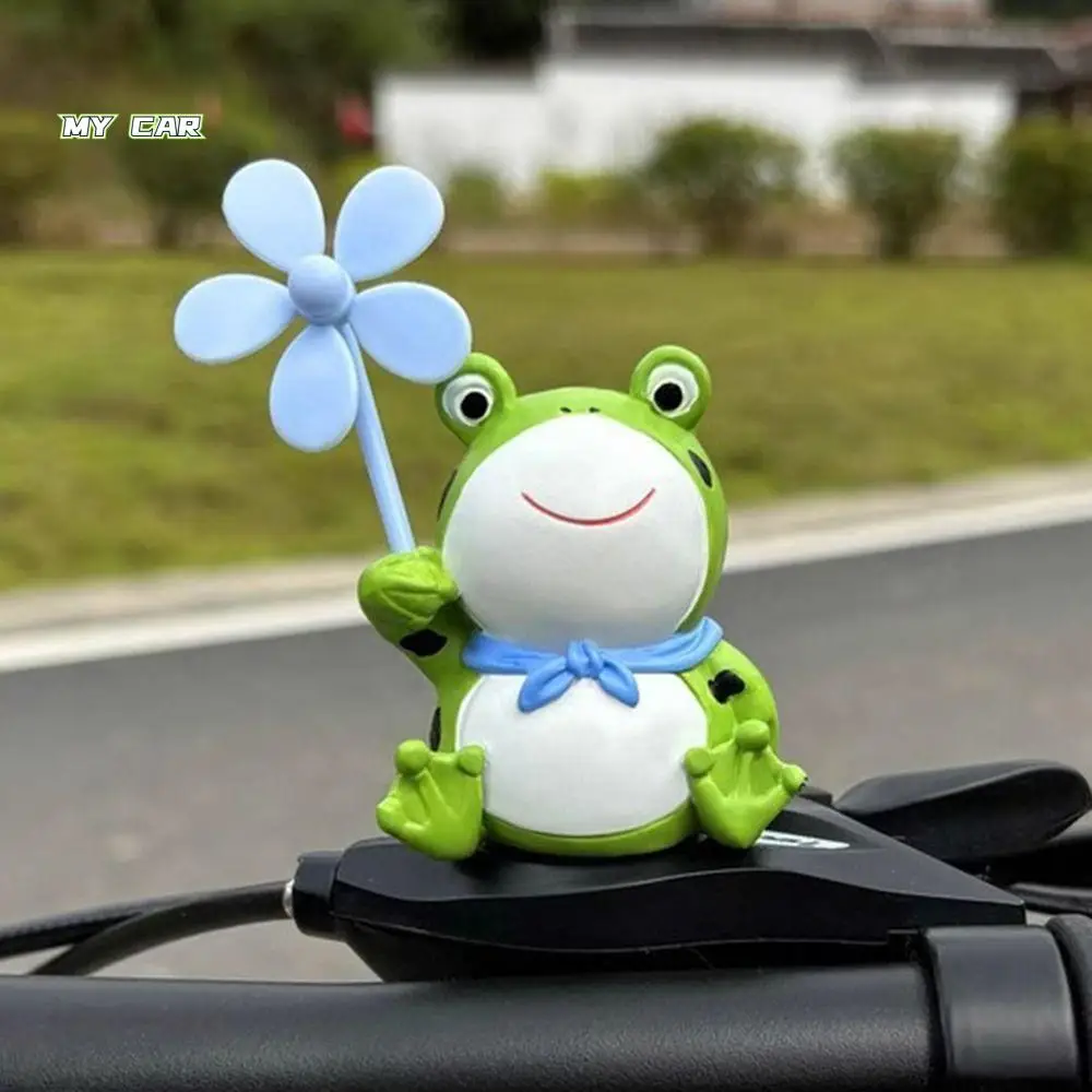 

Adjustable Strap Frog Windmill Cycle Ornaments Rotated Bracket Frog Resin Bicycle Handlebar Pendant Decorative Sturdy