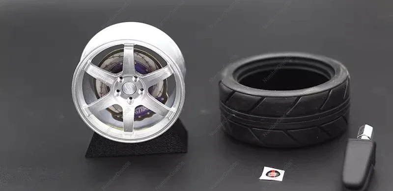 TE37 Wheel Rim Model Car Air Freshener Rotating Alloy Vent Clip Aluminum Wheel Ornament - view 5