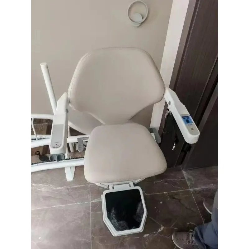Safe Electric Inclined Stair Lift Small Household Foldable Curve Stair Lift Low Noise Electric Inconvenient for People