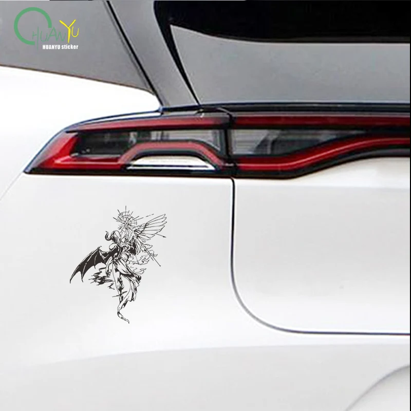 Demon Bat Wing Car Sticker, Dark Gothic Motorcycle Decal, Universal Truck SUV Body Decor Vinyl Graphics - view 3