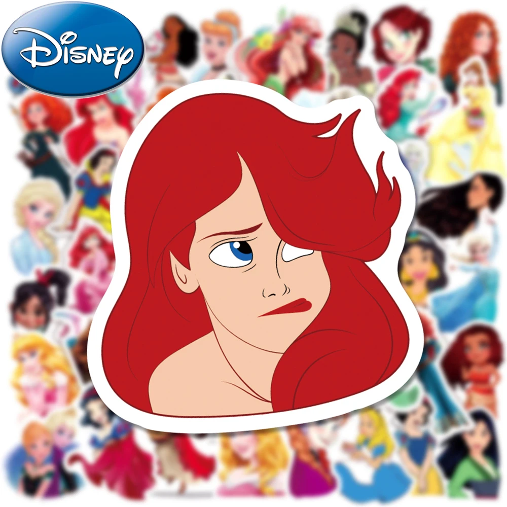 10/30/50pcs 믹스 디즈니 애니메이션 공주 스티커 귀여운 데칼 방수 DIY 가방 편지지 전화 만화 낙서 스티커 장난감