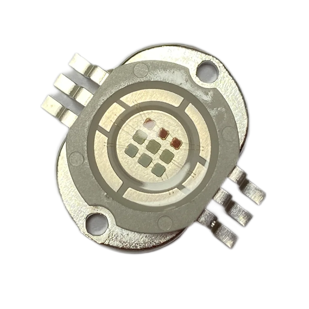 12Pcs 30W RGB 9 Chips 3 Pin Molded LED Beads High Brightness Colorful Stage Lighting Source Diode Bulbs