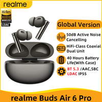 Global Version realme Buds Air 6 Pro 50dB Active Noise Cancelling True Wireless Earphone Bluetooth 5.3 TWS Headphone LDAC 