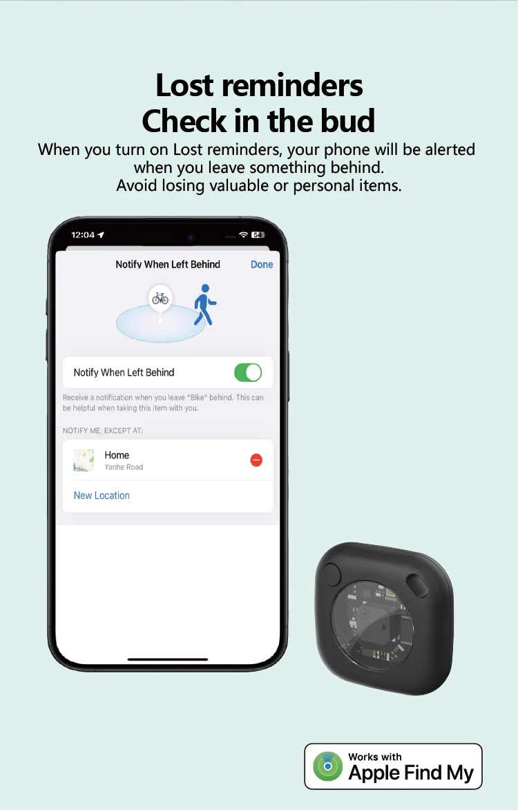 Timethinker Tracker localisateur GPS avec trouver mon APP pour Apple Smart Bluetooth Anti perte rappel enfants bagages sacs pour animaux de compagnie clé iTag