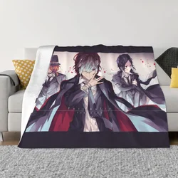 Anime Osamu Dazai Knitted Blankets Bungou Stray Dogs Throw Blanket Summer Air Conditioning Portable Ultra-Soft Warm Bedspreads