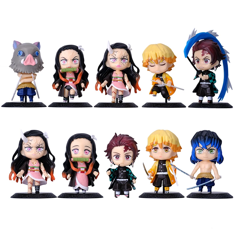 

Demon Slayer: Kimetsu No Yaiba слепая коробка игрушка фигурка Танджиро Незуко Зеницу Агацума Иносуке настольное украшение украшение автомобиля
