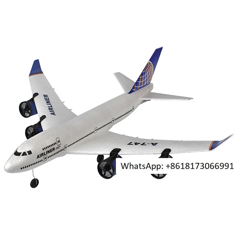 

Three channel remote-controlled glider A380 Boeing 747 fixed wing aircraft model remote-controlled aircraft model