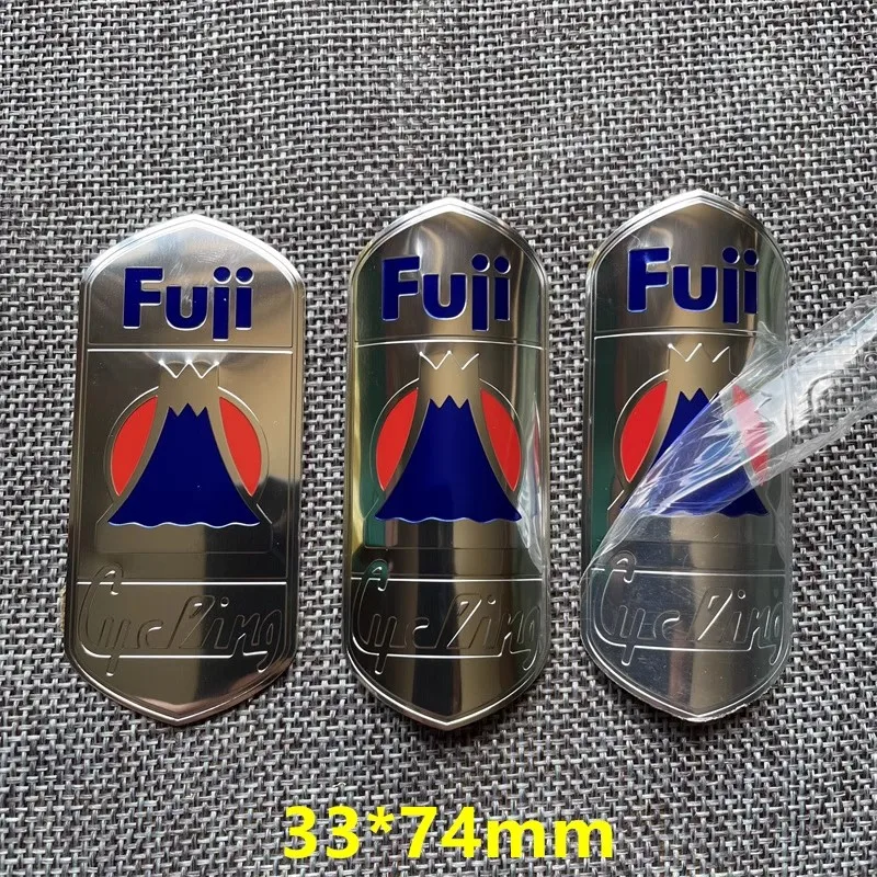 Fuji bicycle mountain bike logo decoration sticker metal label head badge BRIDGESTONE tube decals accessories waterproof