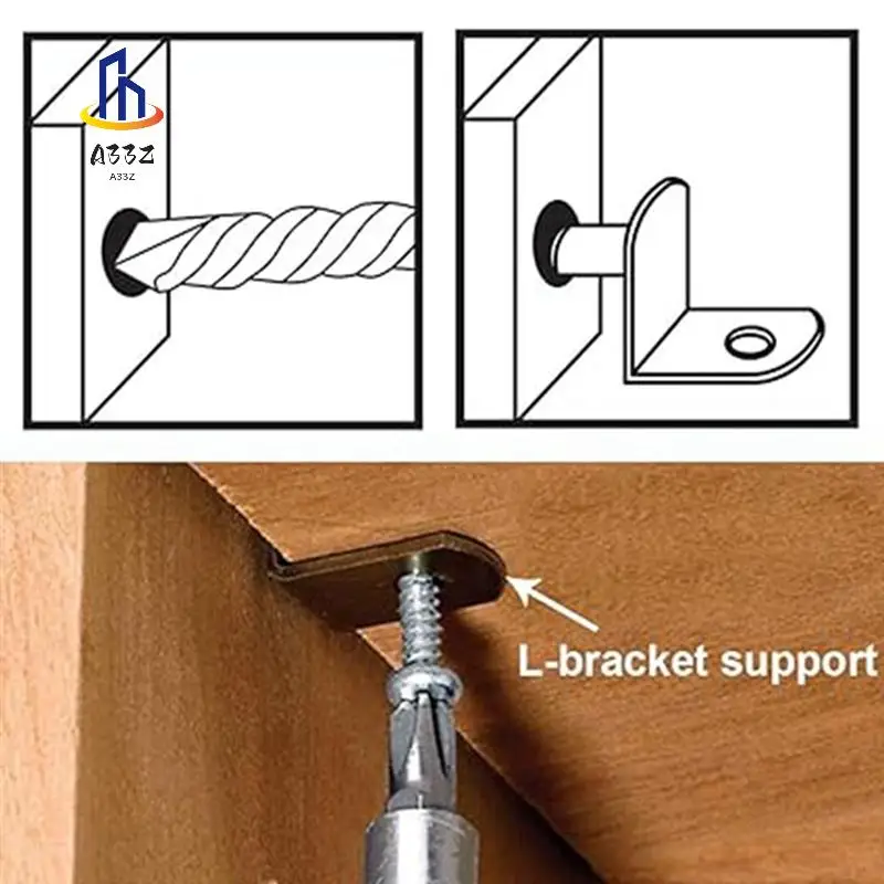 

A33Z-Shelf Support Stud Pins, L-Shaped Cabinet Furniture Partition Brackets, Movable Partition Brackets