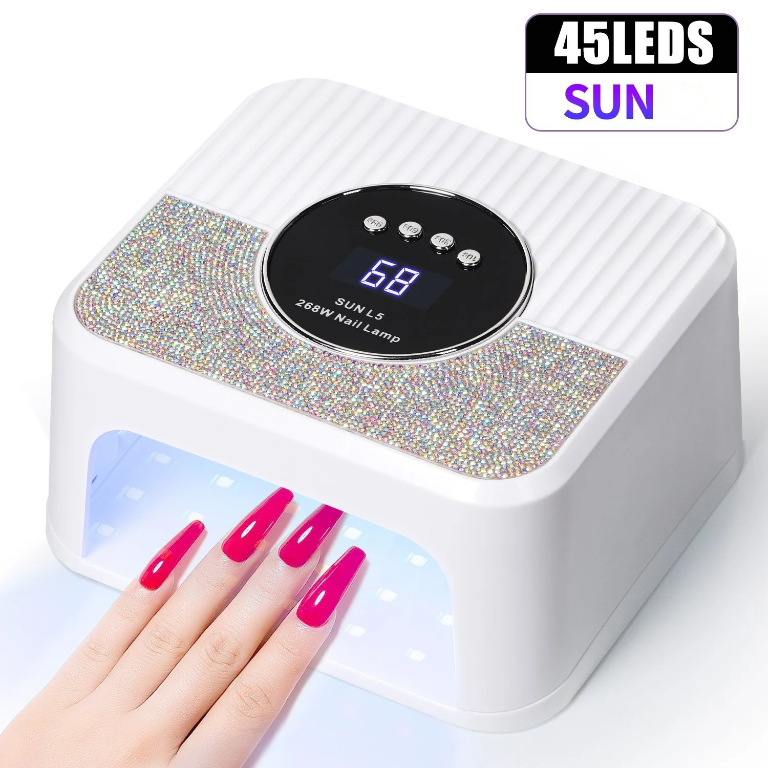 

New Diamond Nail Lamp Nail Dryer UV Lamp for Curing All Gel Nail Polish With Motion Sensing Manicure Pedicure Salon Tool Gift