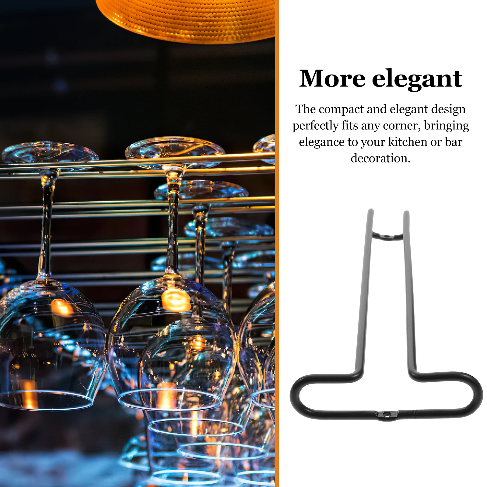 

Glass Rack Cup Iron Holder Upside Down Hanging Goblet Shelf Bar Cabinet Storage Drawer Smooth Texture Water Drainage