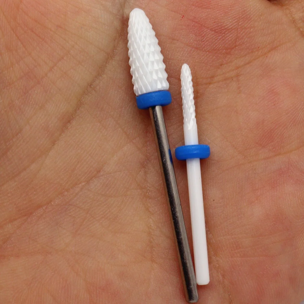 2PCS Bullet Ceramic Nail Drill Bits Set for Gel Polish Removal, Acrylic Removal & Nail Prep, Professional E-File Bits, 3/32
