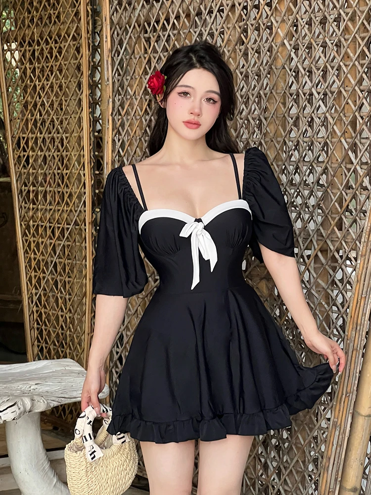 

Sexy One-Piece Swimsuit for Women Summer New plus Size Thermal Spring Ba Support Gathered Belly Concealing ort Sve