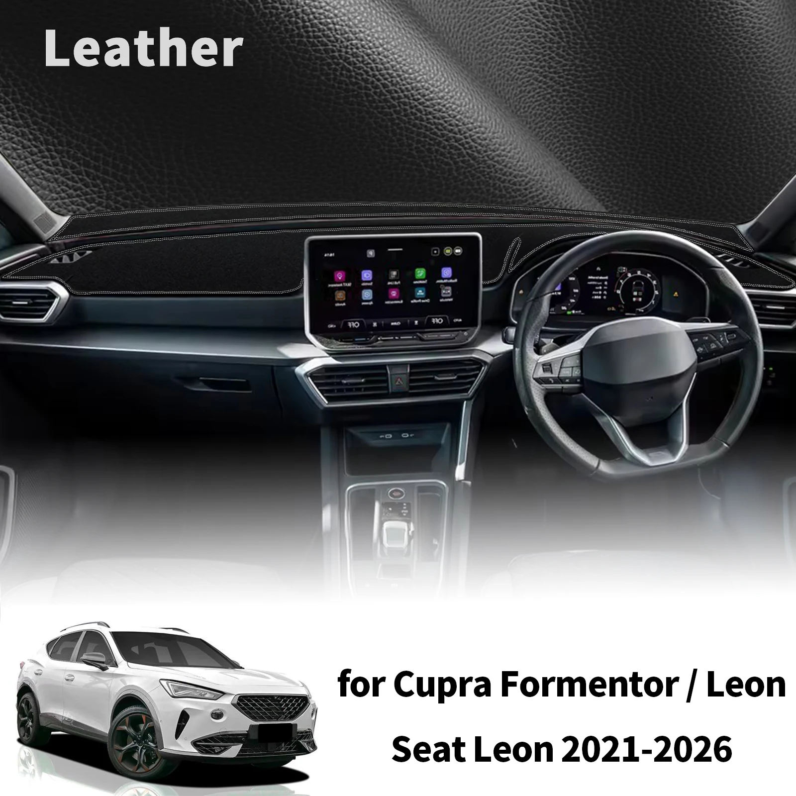 for Cupra Formentor Leon 2021-2026 Seat Leon ​​Car Dashmat Dashboard Cover Pad DashMat Sunshade Protective Carpet Accessories